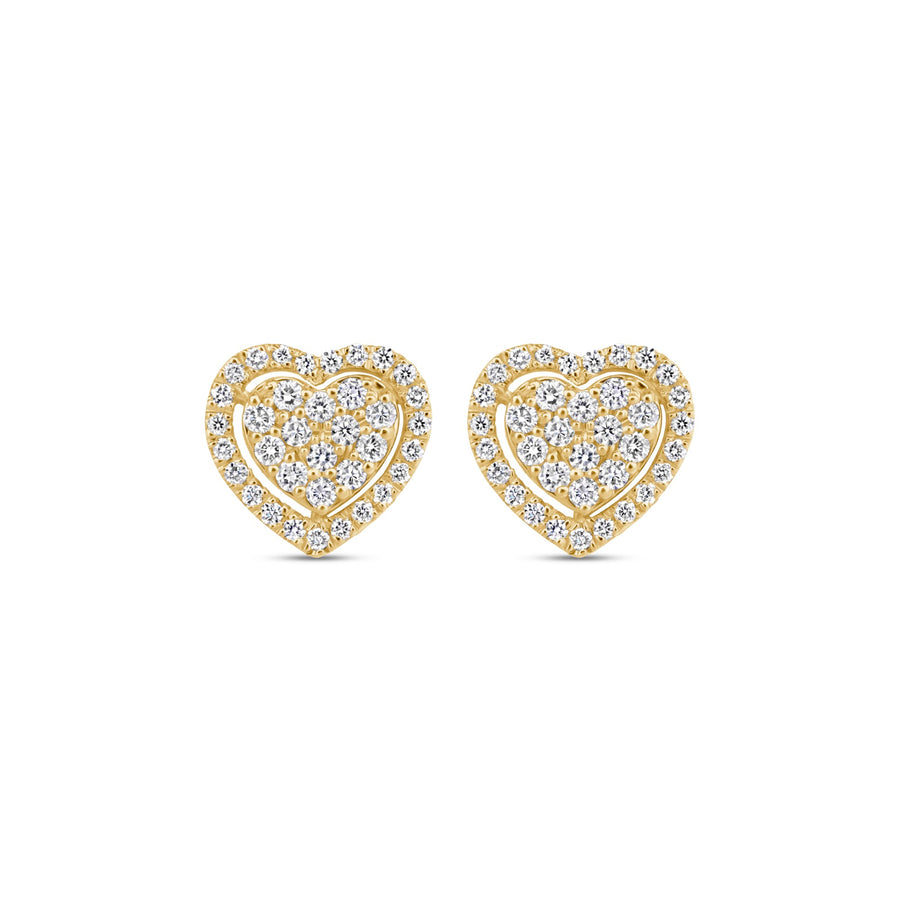 Diamond Heart Shape Stud Earrings