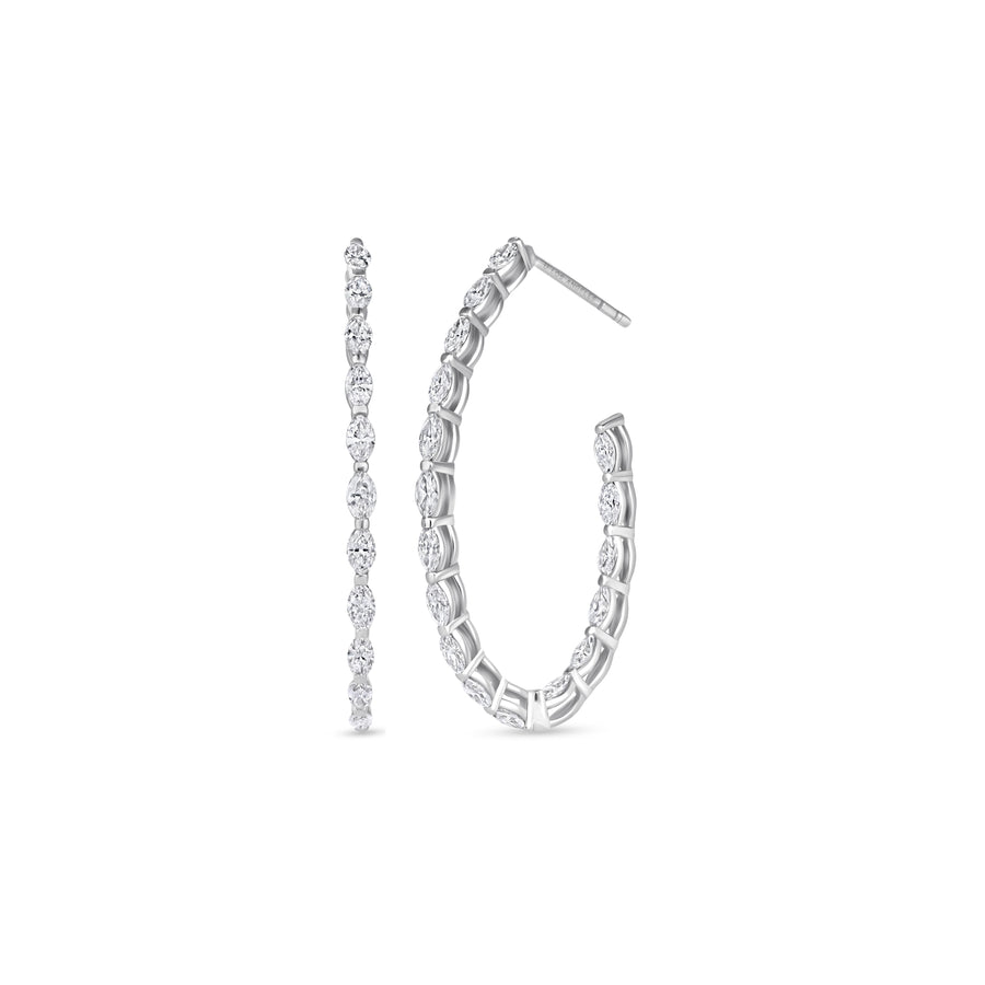 Oval Inside Out Diamond Hoops