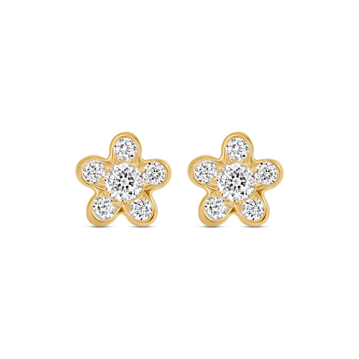 Diamond Floral Shape Studs