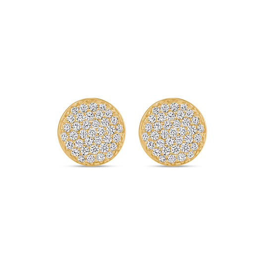 Round Pavé Diamond Studs