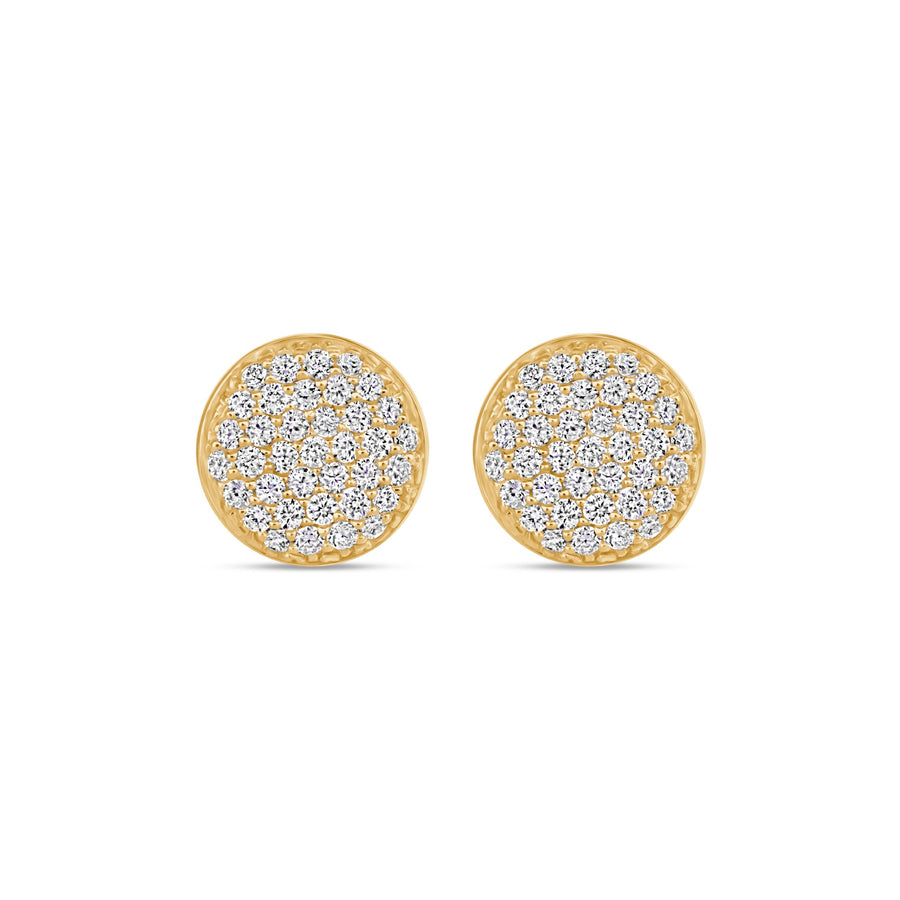 Round Pavé Diamond Studs