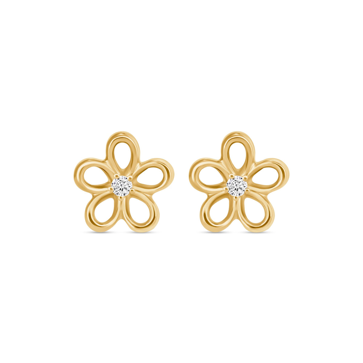 Floral Shape Diamond Studs