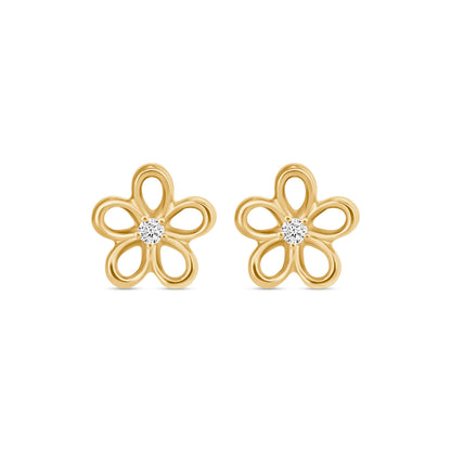 Floral Shape Diamond Studs