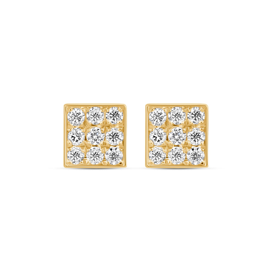 Diamond Pavé Square Studs