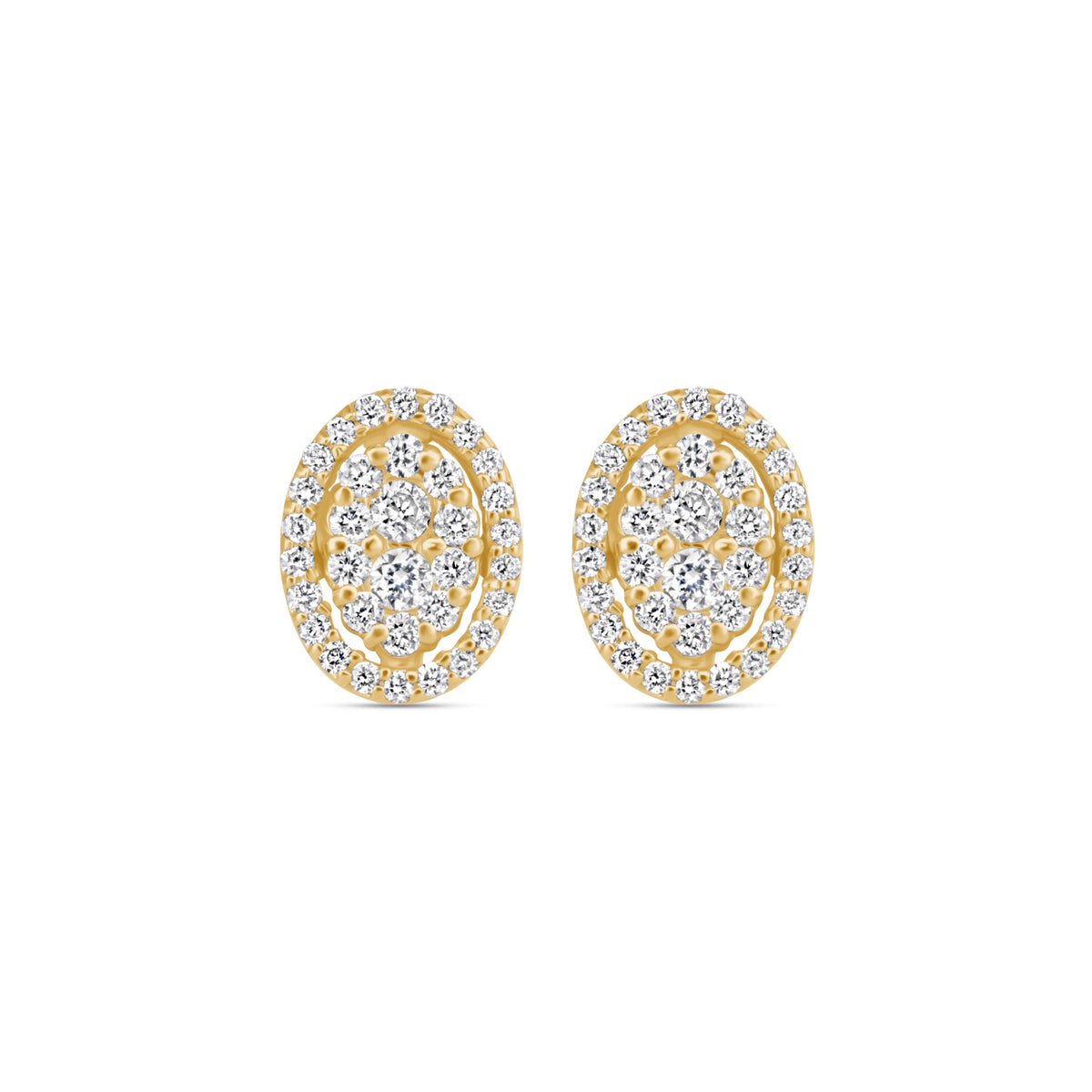 Diamond Oval Shape Studs