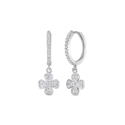 Clover Diamond Drop Huggies