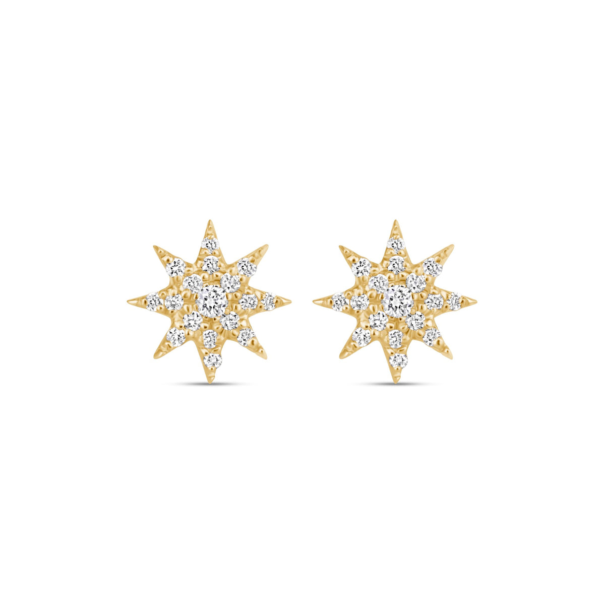 Diamond Starburst Stud Earrings