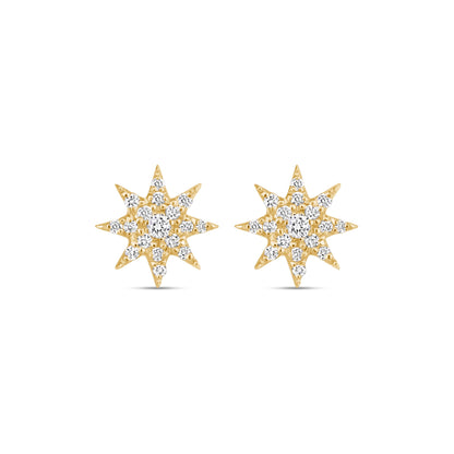 Diamond Starburst Stud Earrings