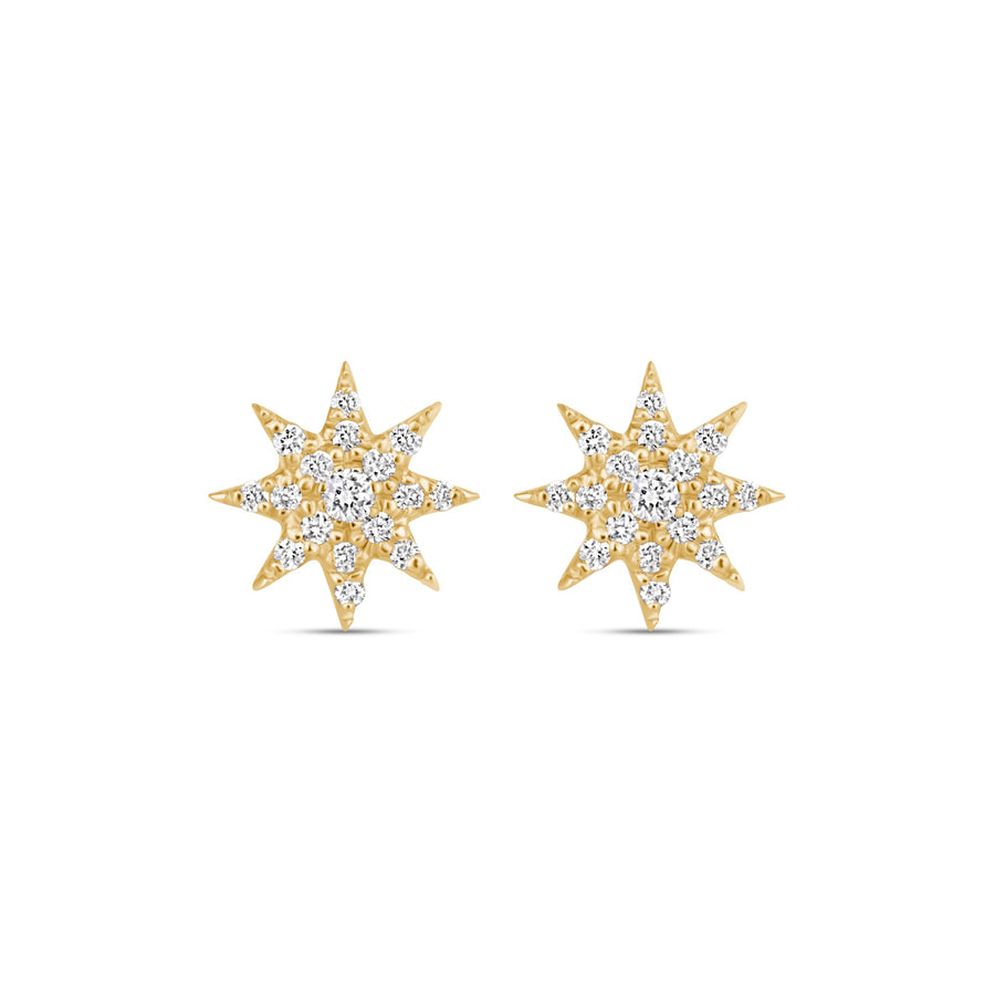 Diamond Starburst Stud Earrings