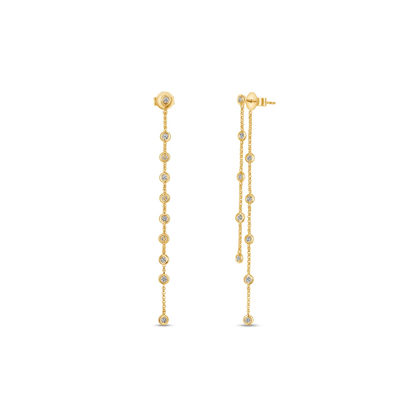 Dangling Bezel Diamond Earrings