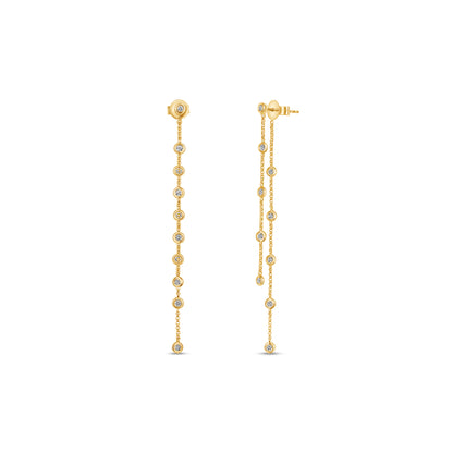 Dangling Bezel Diamond Earrings