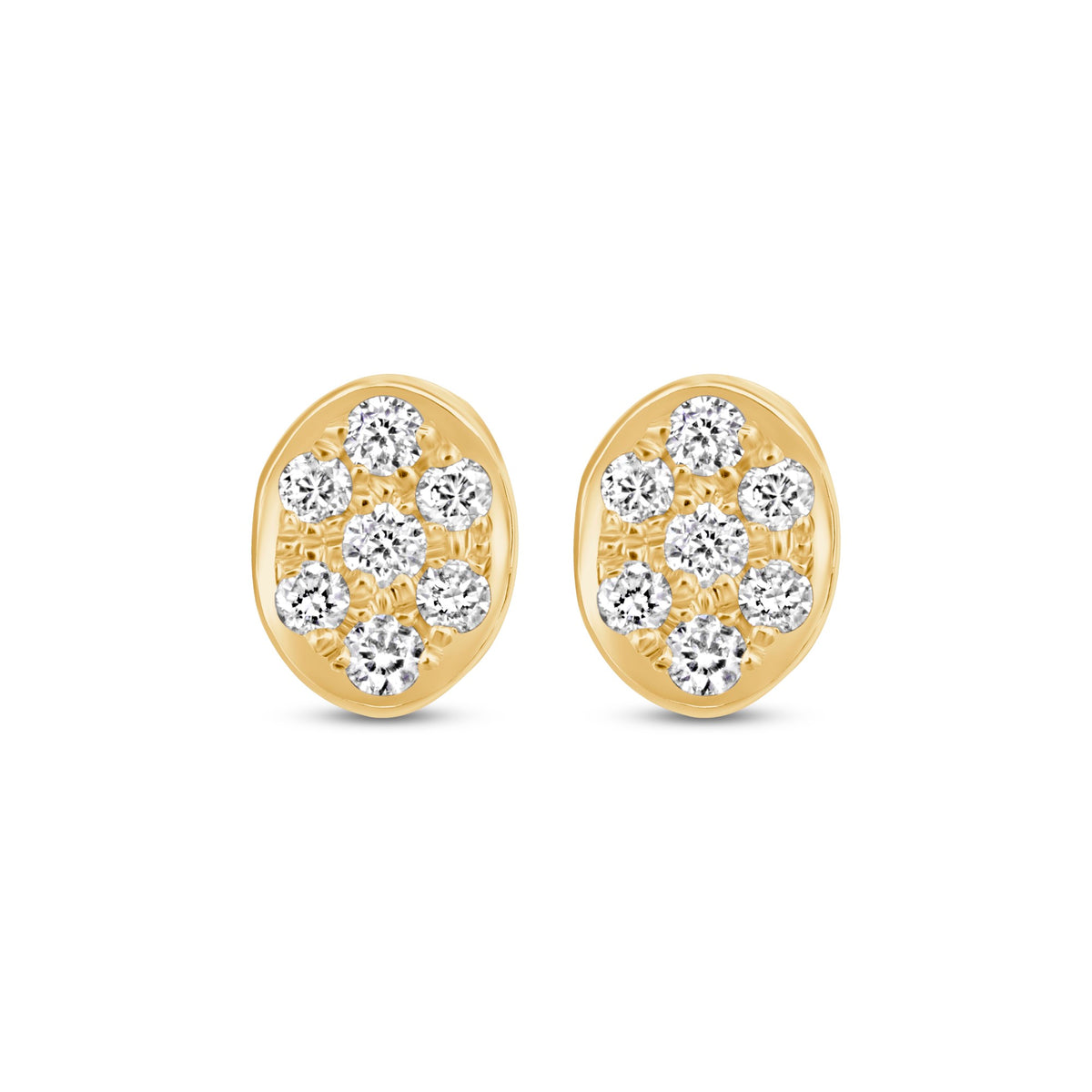 Diamond Oval Shape Studs