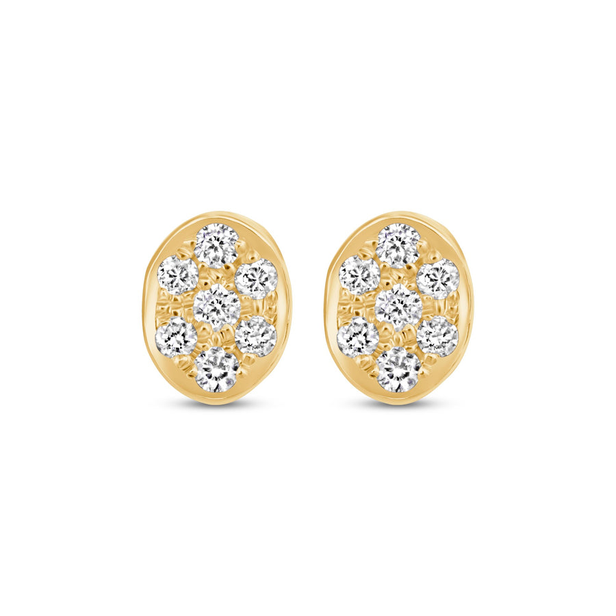 Diamond Oval Shape Studs