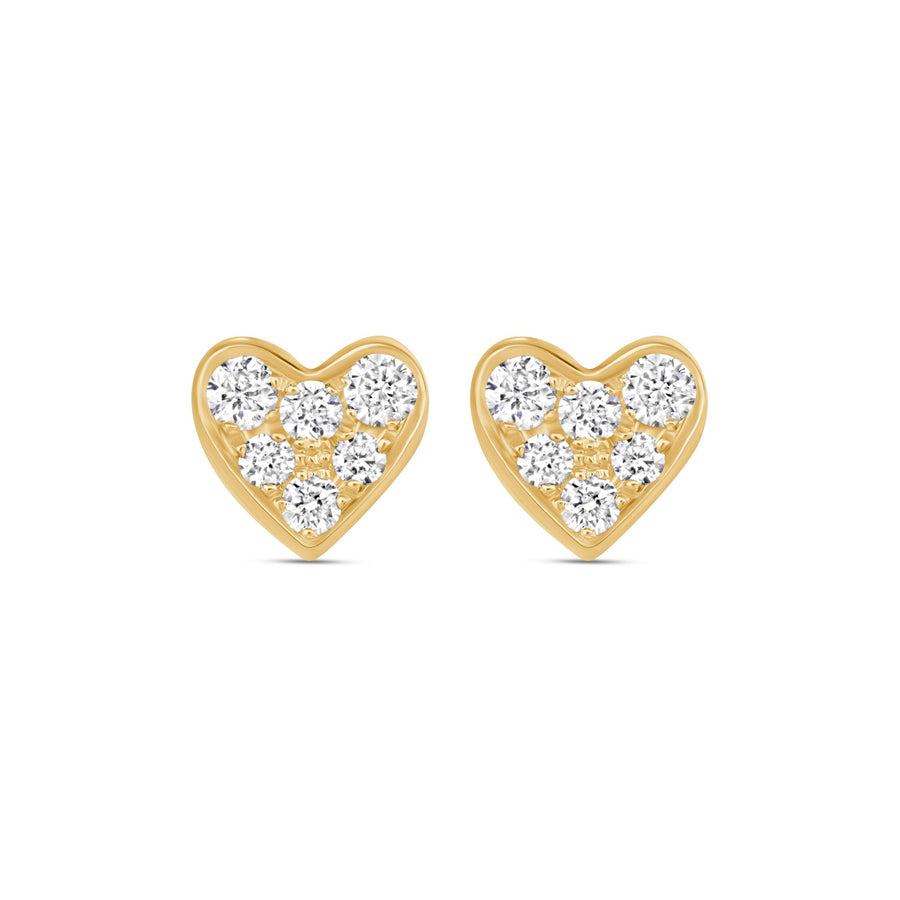Diamond Heart Shape Studs