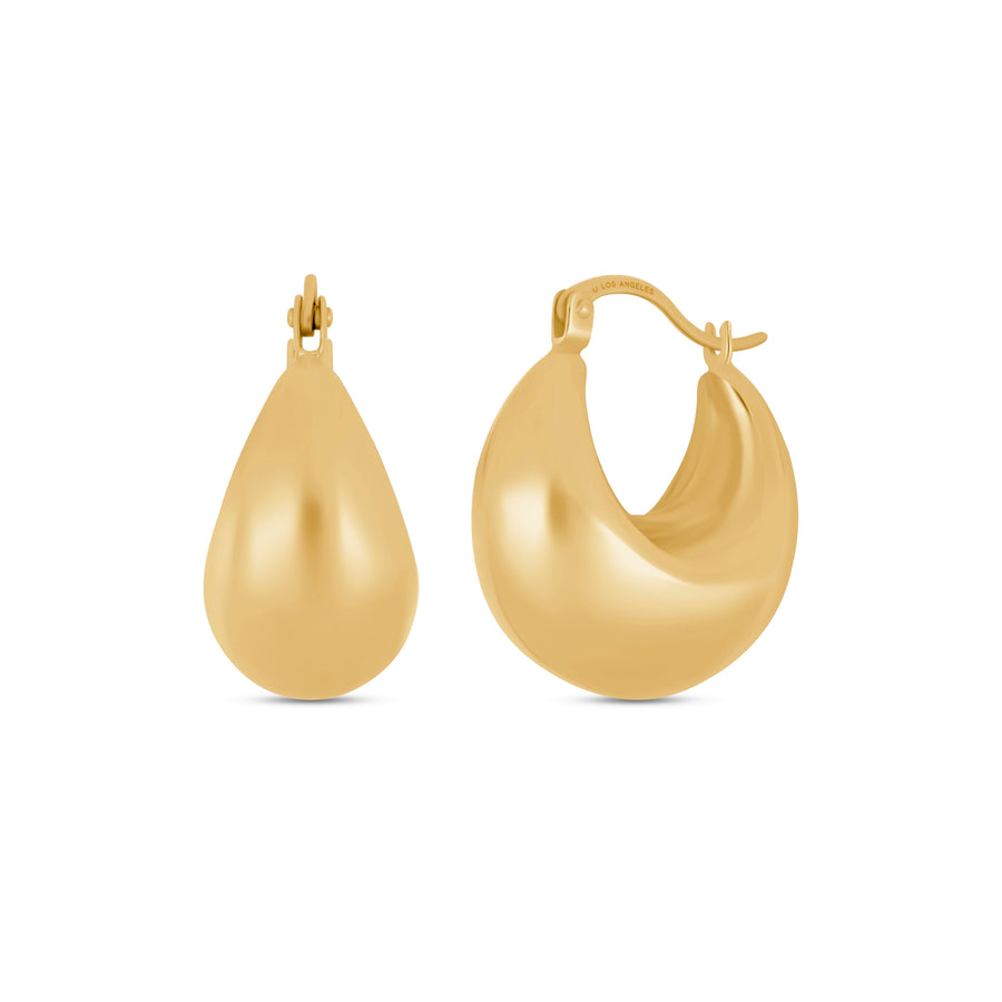Puffed Oval Gold Hoops