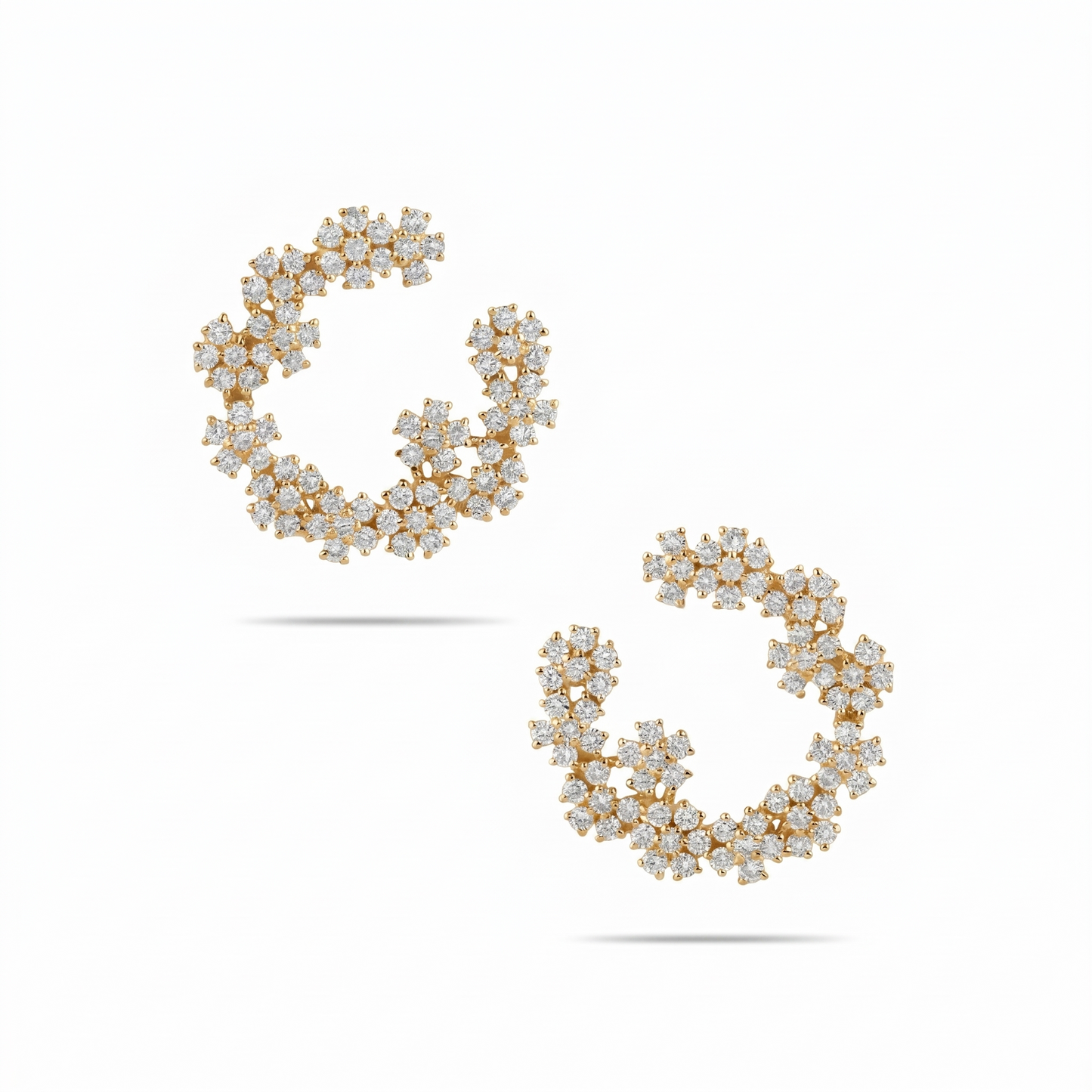 Floral Diamond Hoops
