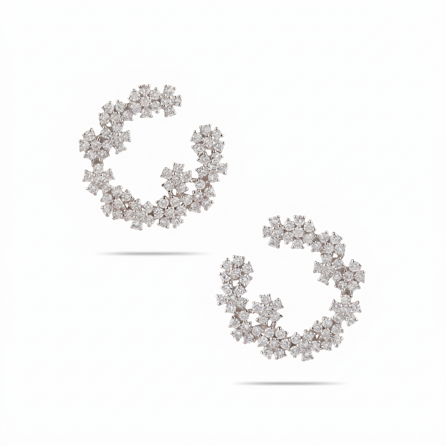 Floral Diamond Hoops