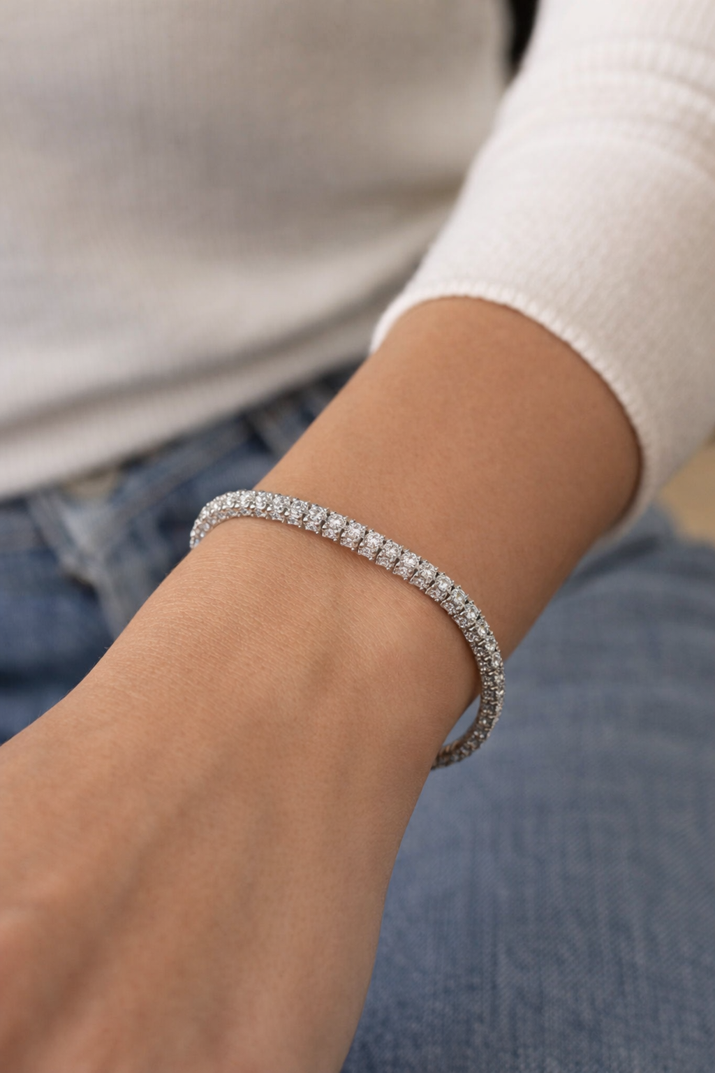 Three-Angle Tennis Bracelet