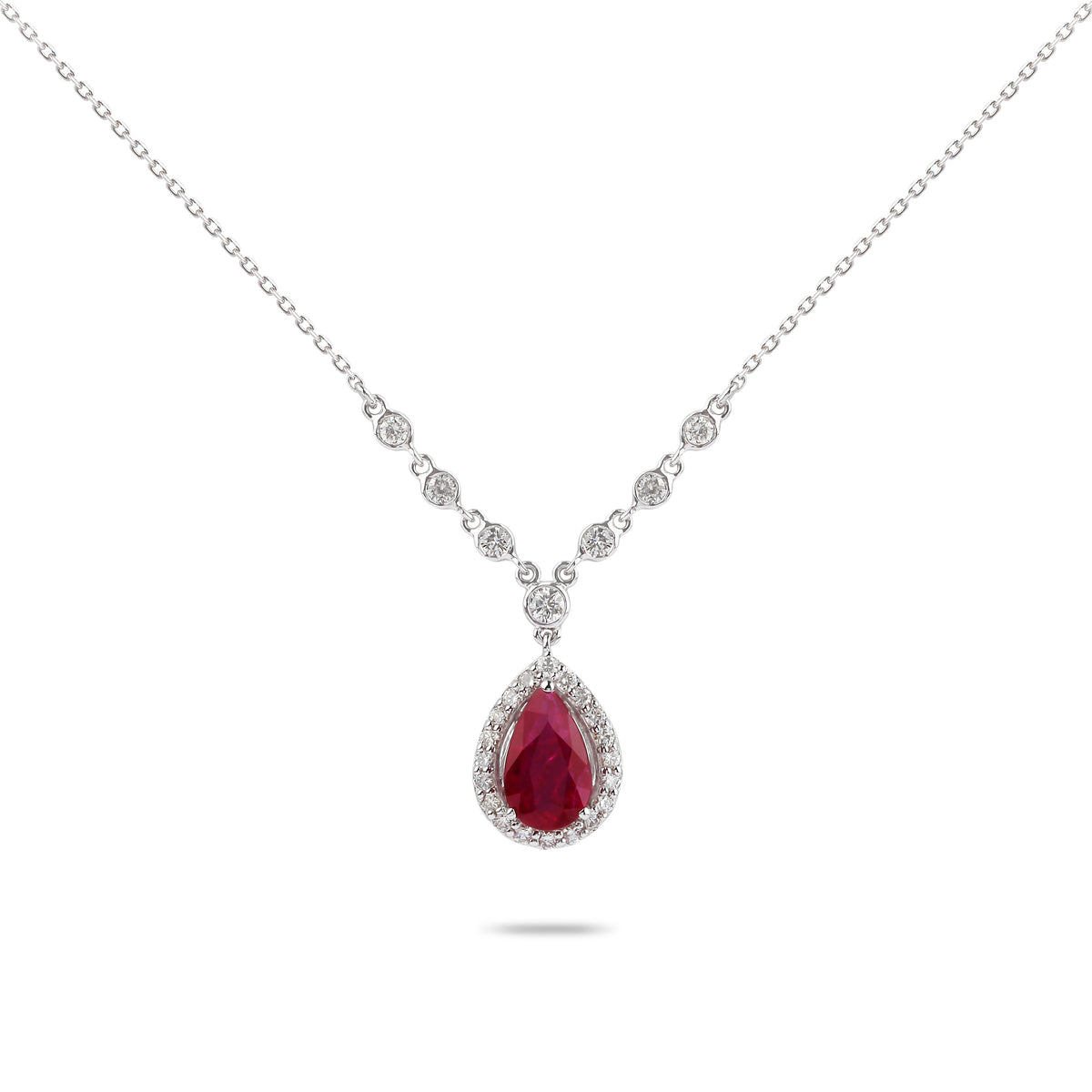 Ruby & Diamond Accented Necklace
