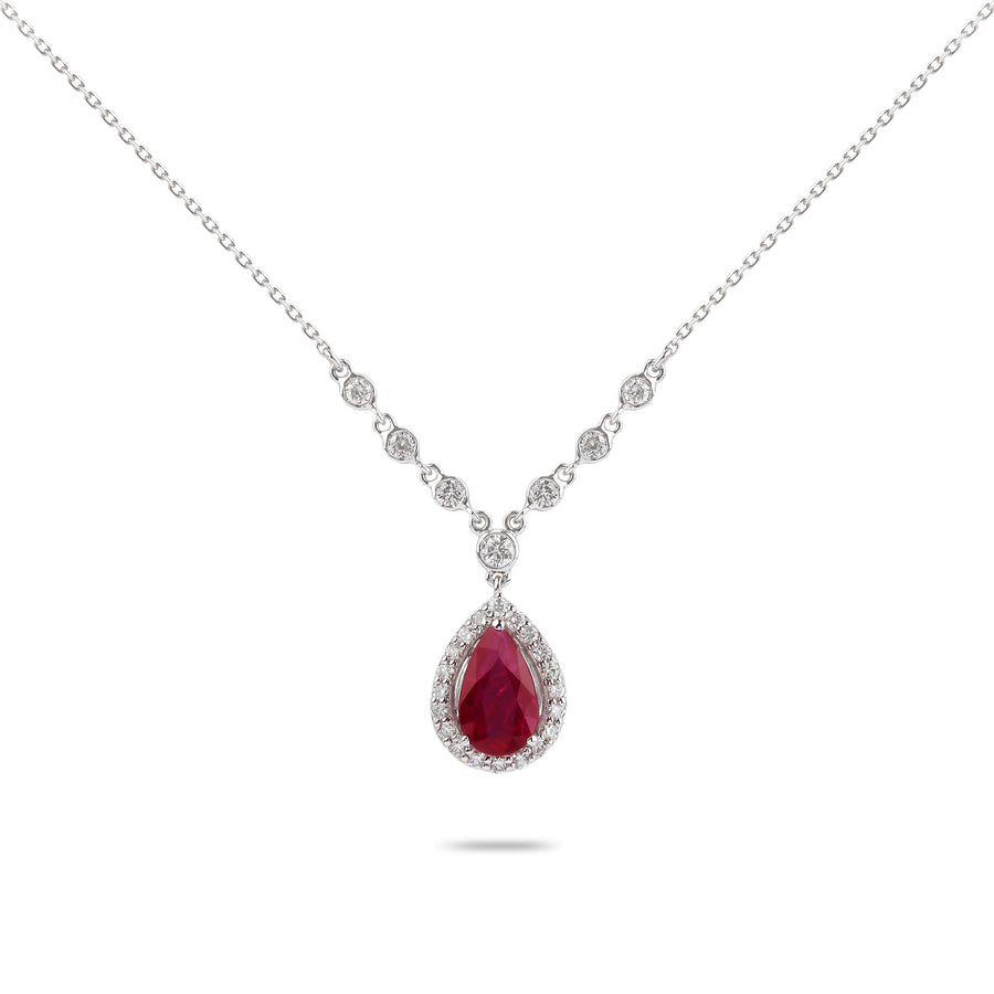 Ruby & Diamond Accented Necklace