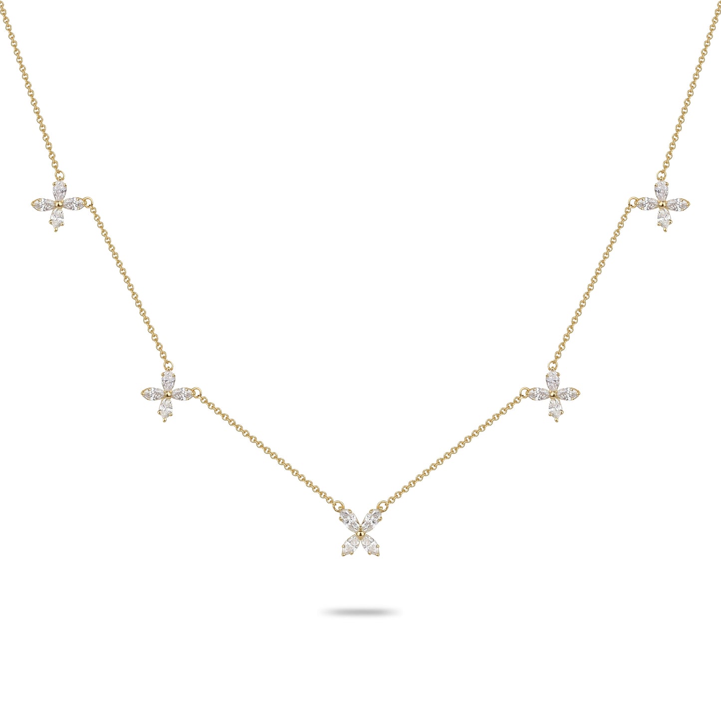 Diamond Clover Charm Necklace