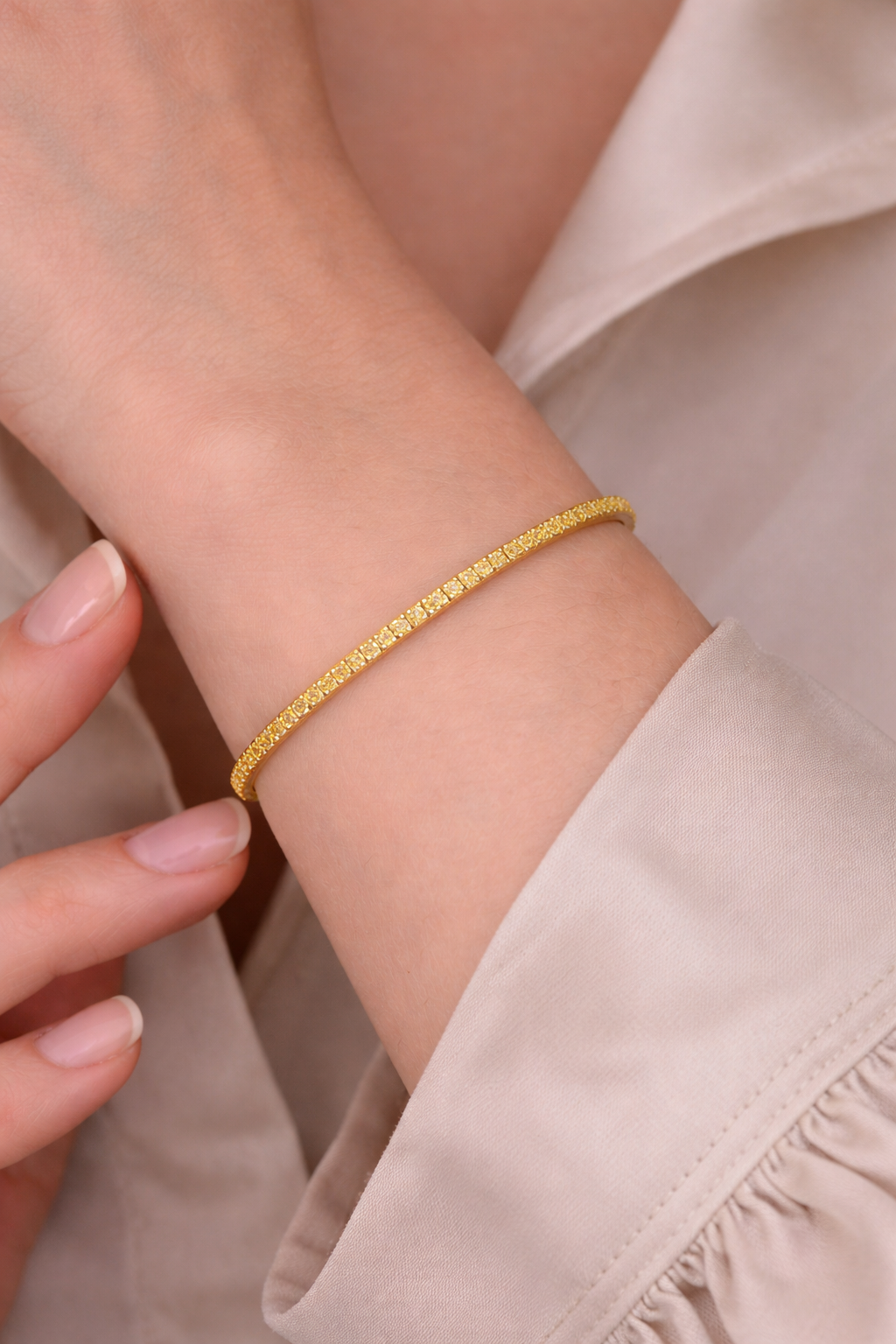 Yellow Sapphire Tennis Bracelet