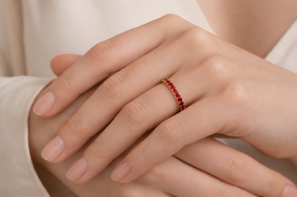 Orange Sapphire Half Band