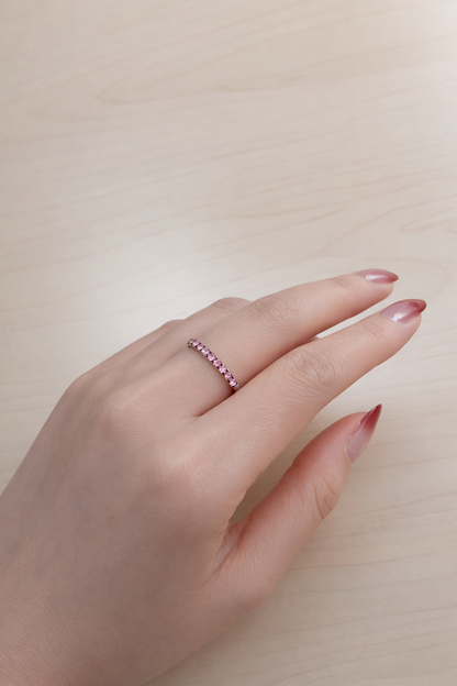 Pink Sapphire Half Band