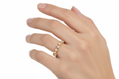 Reverse Pear Diamond Band