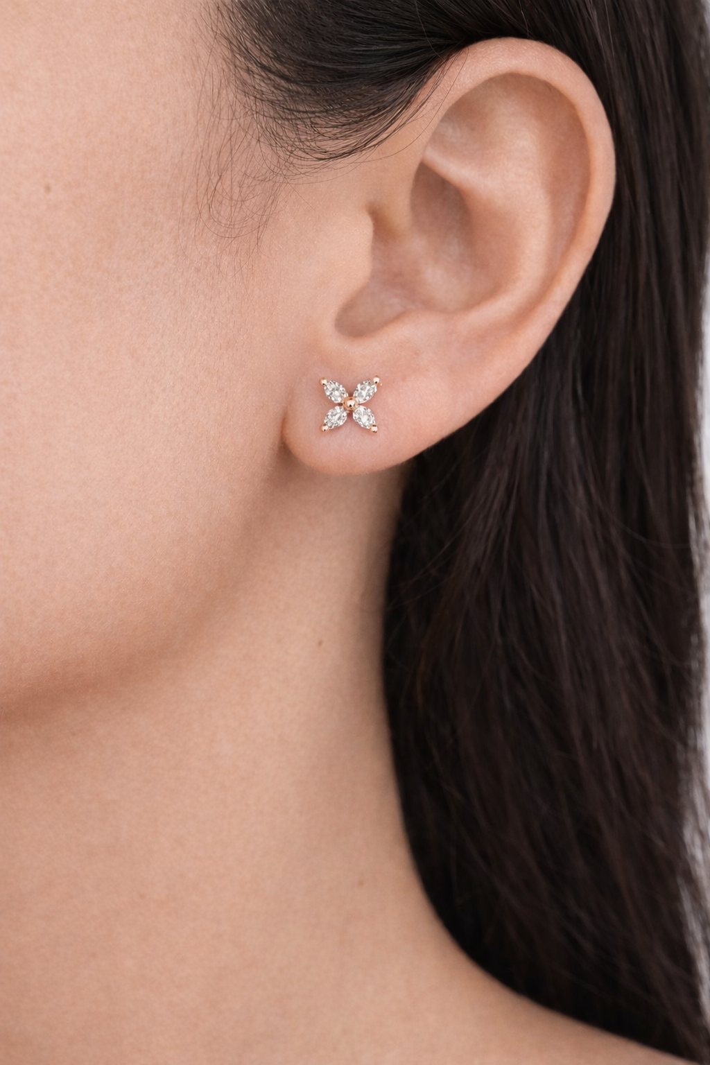 Petit Marquise Floral Stud Earrings