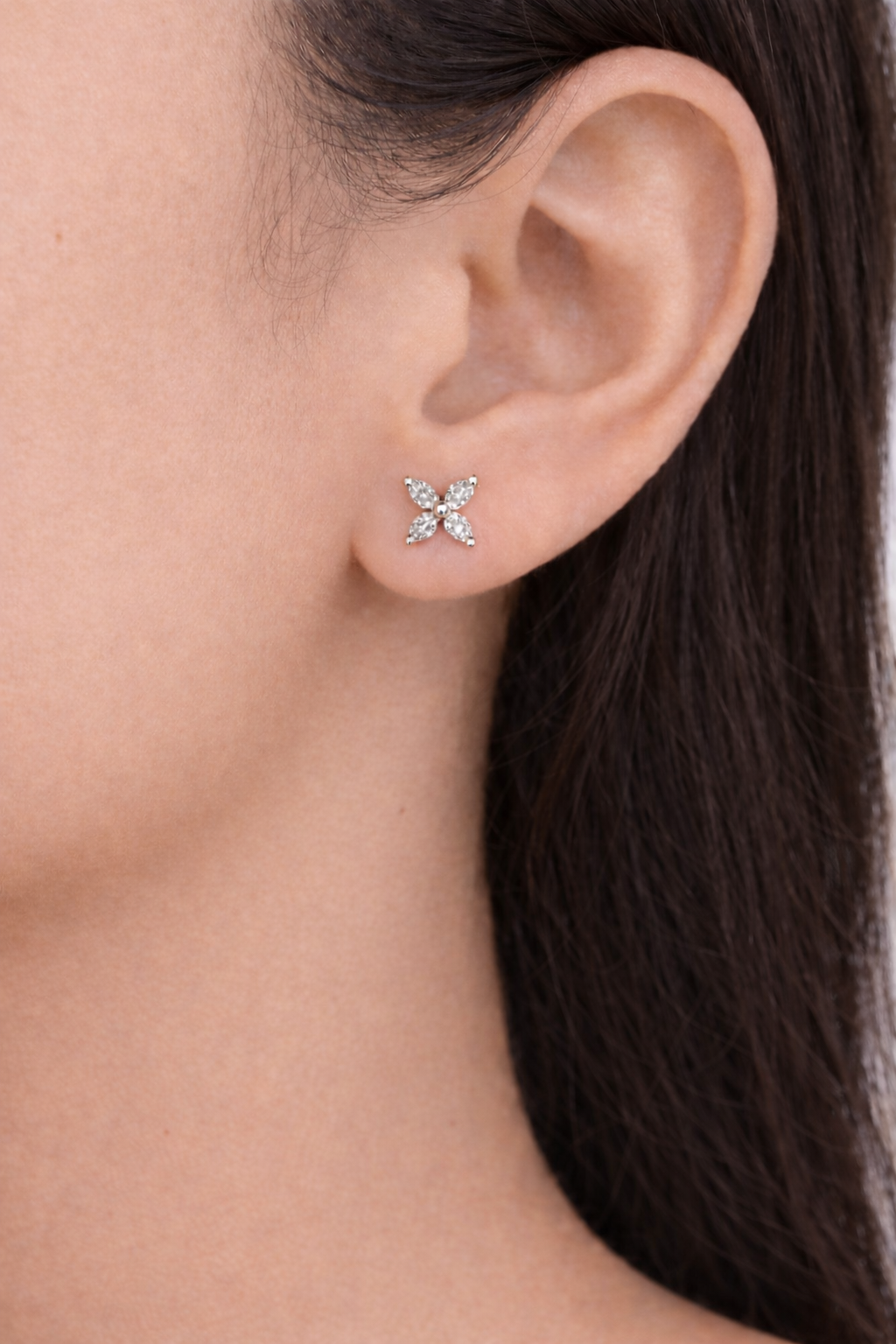 Petit Marquise Floral Stud Earrings