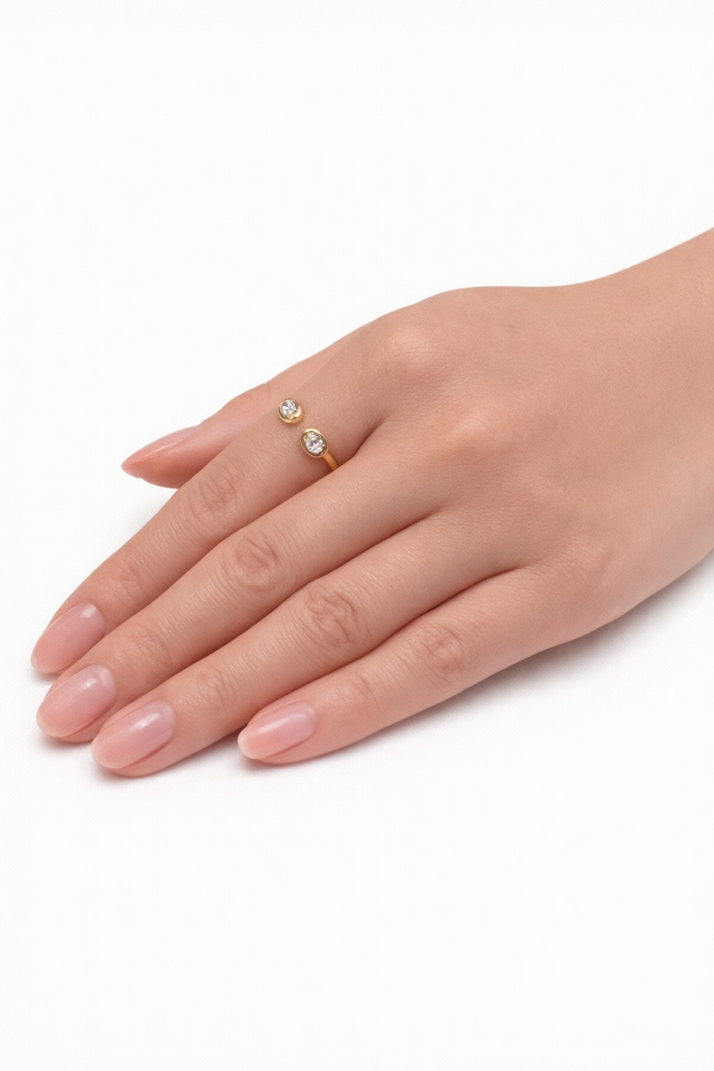 Oval Two-Stone Open Ring