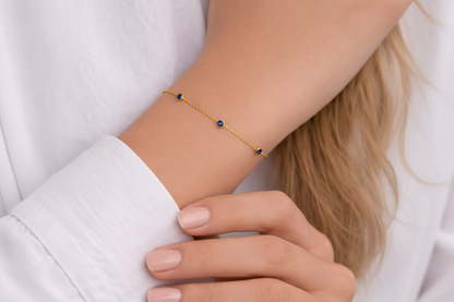 Ruby Bezel Link Bracelet
