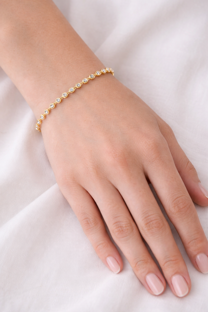 Diamond Bezel Link Bracelet