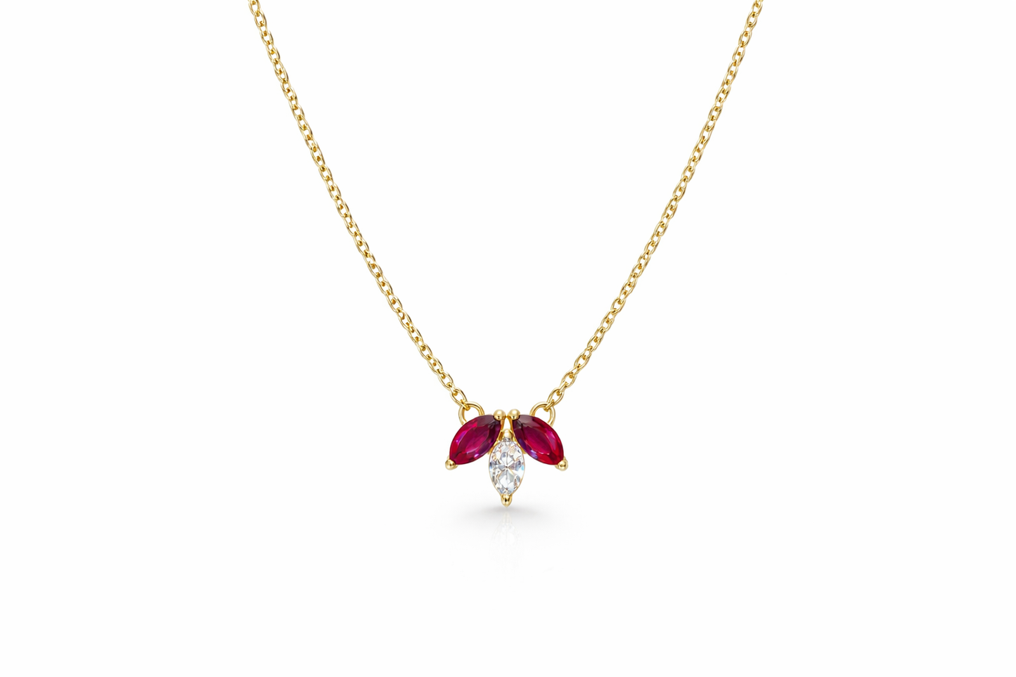 Marquise Diamond & Ruby Pendant