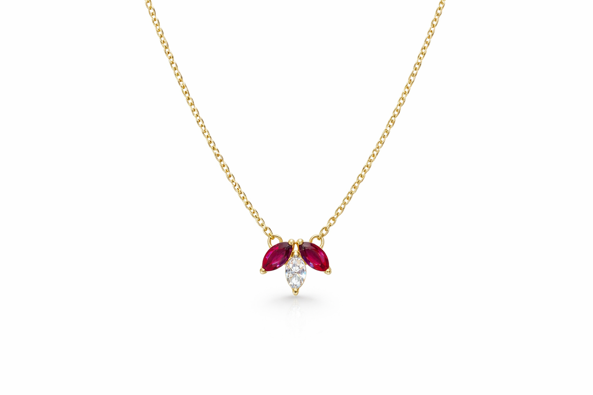 Marquise Diamond & Ruby Pendant