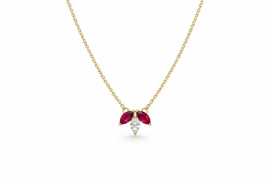 Marquise Diamond & Ruby Pendant