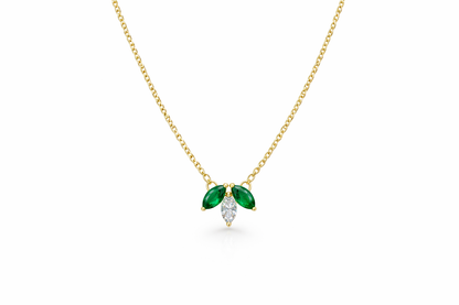 Marquise Diamond & Emerald Pendant