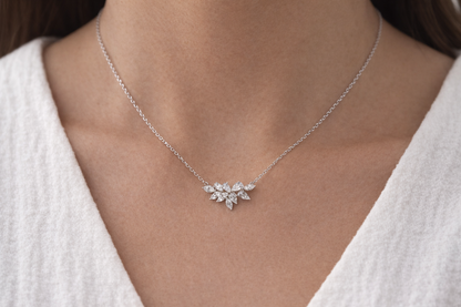 Marquise and Pear Diamond Necklace