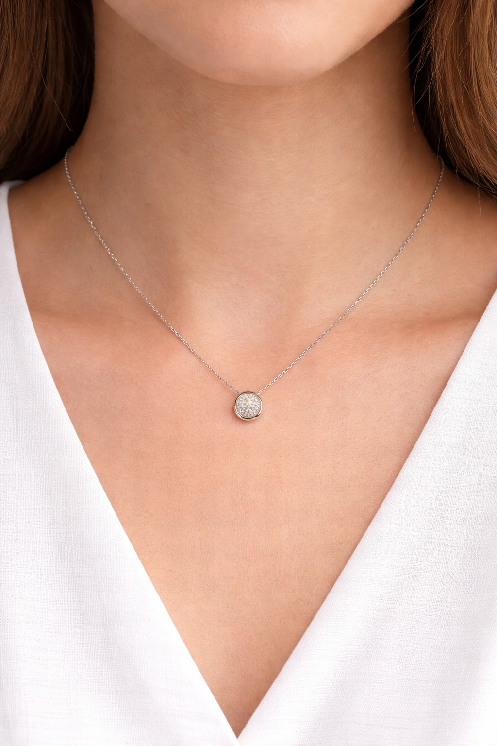 Round Pave Pendant