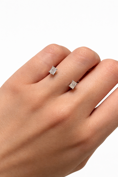 Emerald Floating Twin Diamond Ring