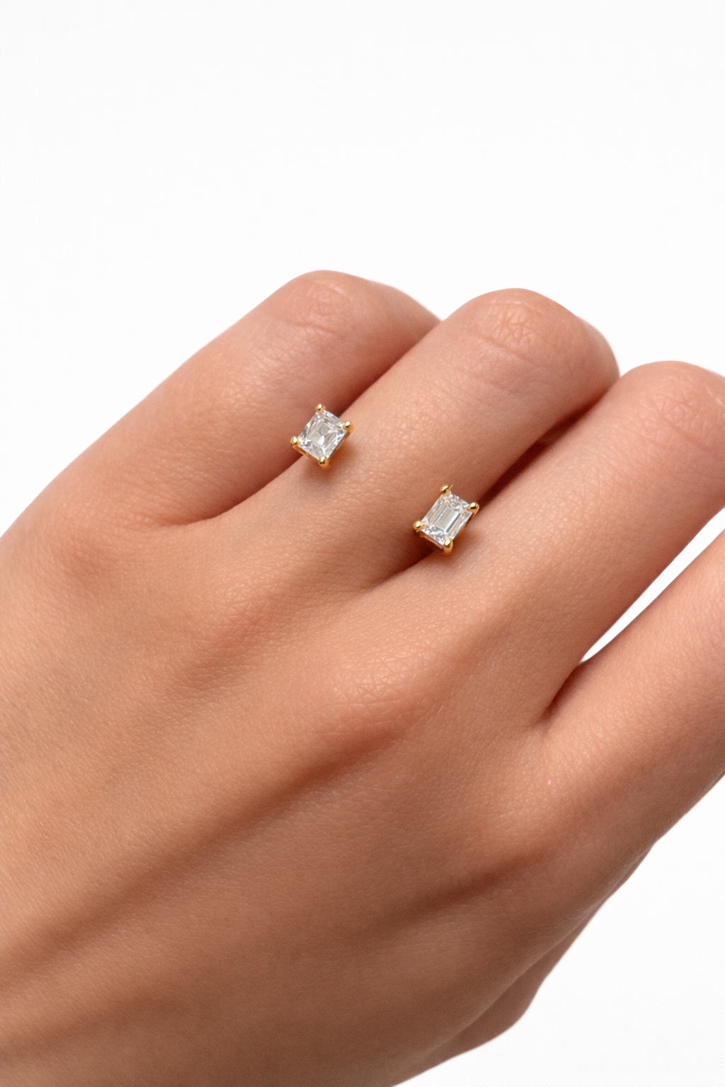 Emerald Floating Twin Diamond Ring