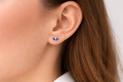 Marquise Diamond & Sapphire Flower Studs