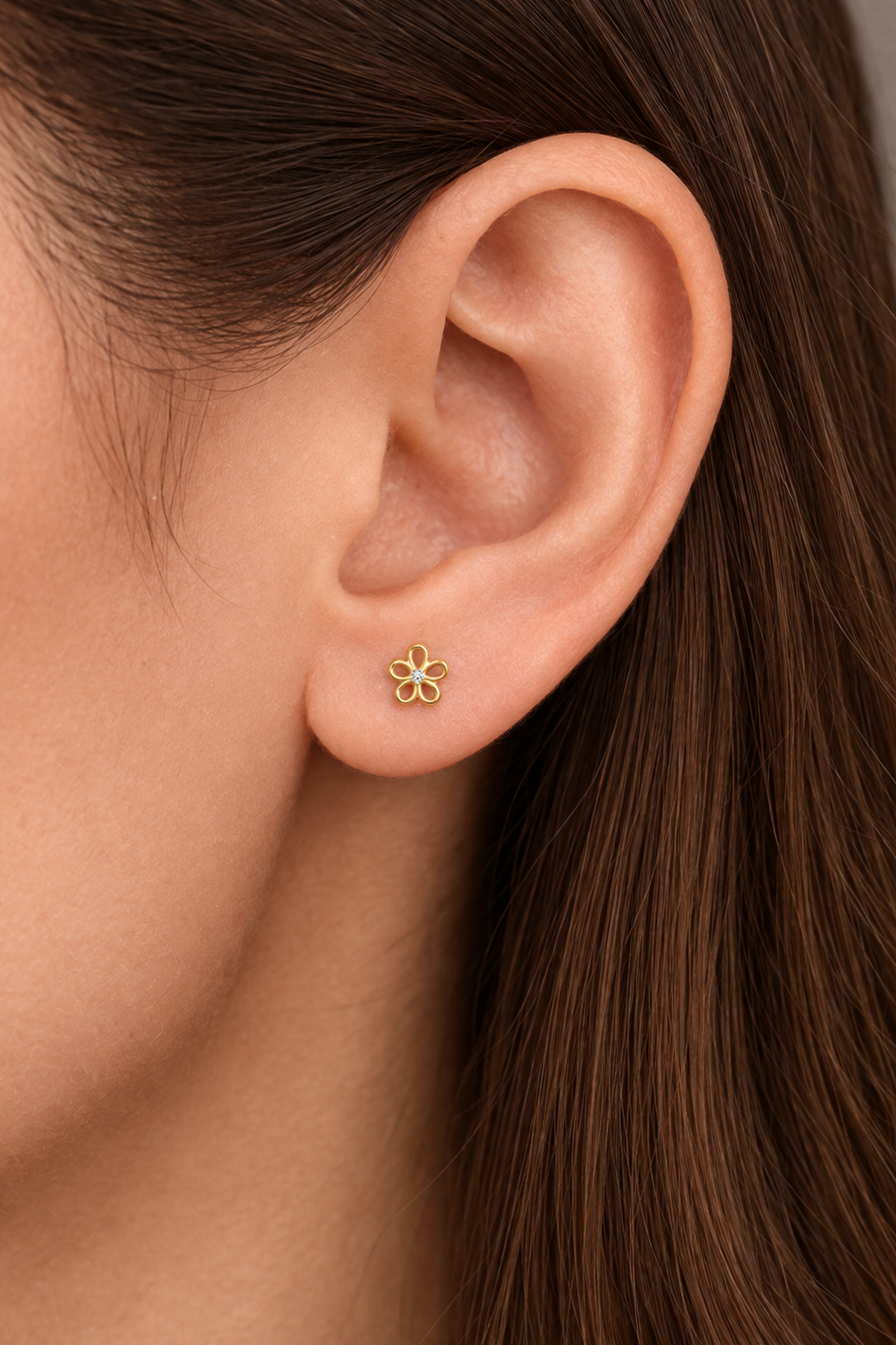 Floral Shape Diamond Studs