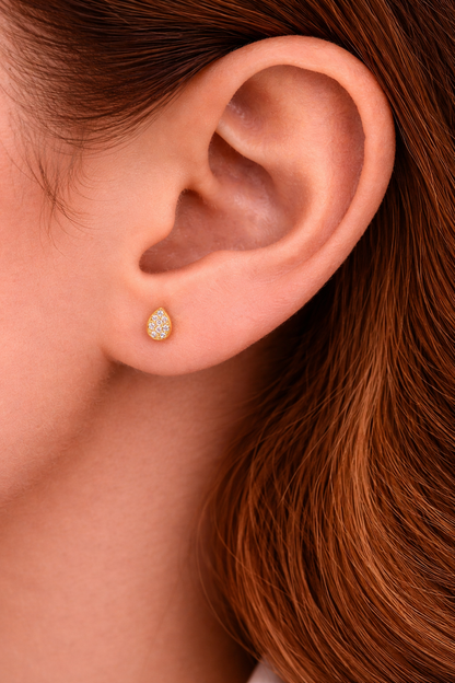 Pear Shape Diamond Studs