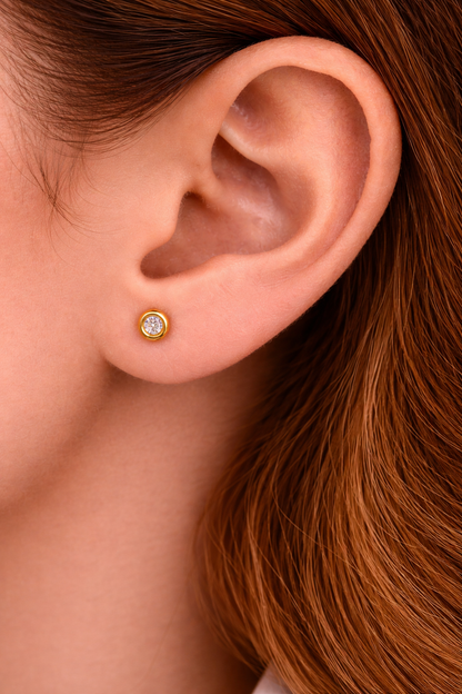 Bezel Diamond Studs