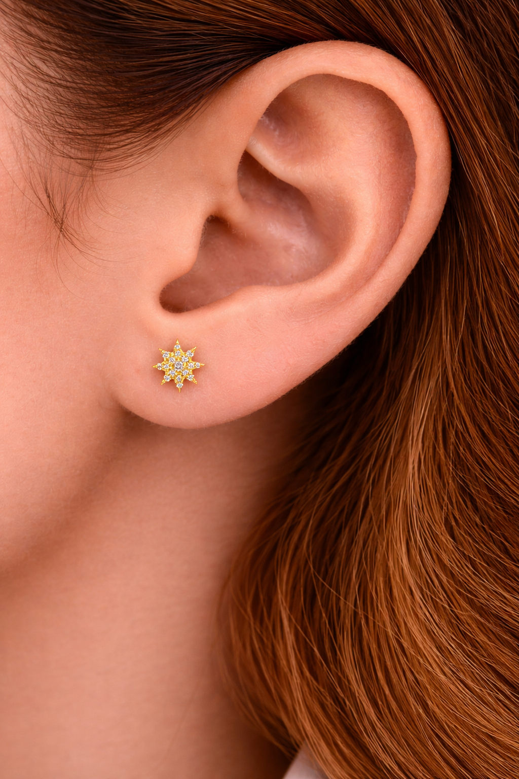 Diamond Starburst Stud Earrings