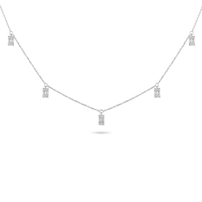 Drop Baguette Diamond Charm Necklace | Diamond Necklace Best Jewellery Stores