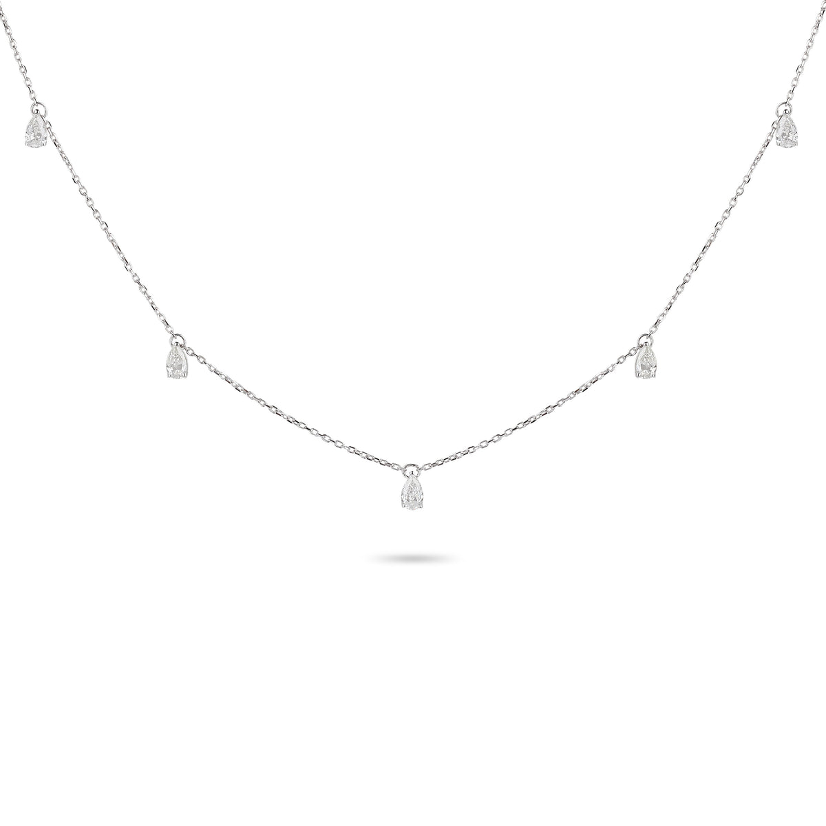Diamond Pear Charm Necklace | Diamond Necklace | Jewellery Design