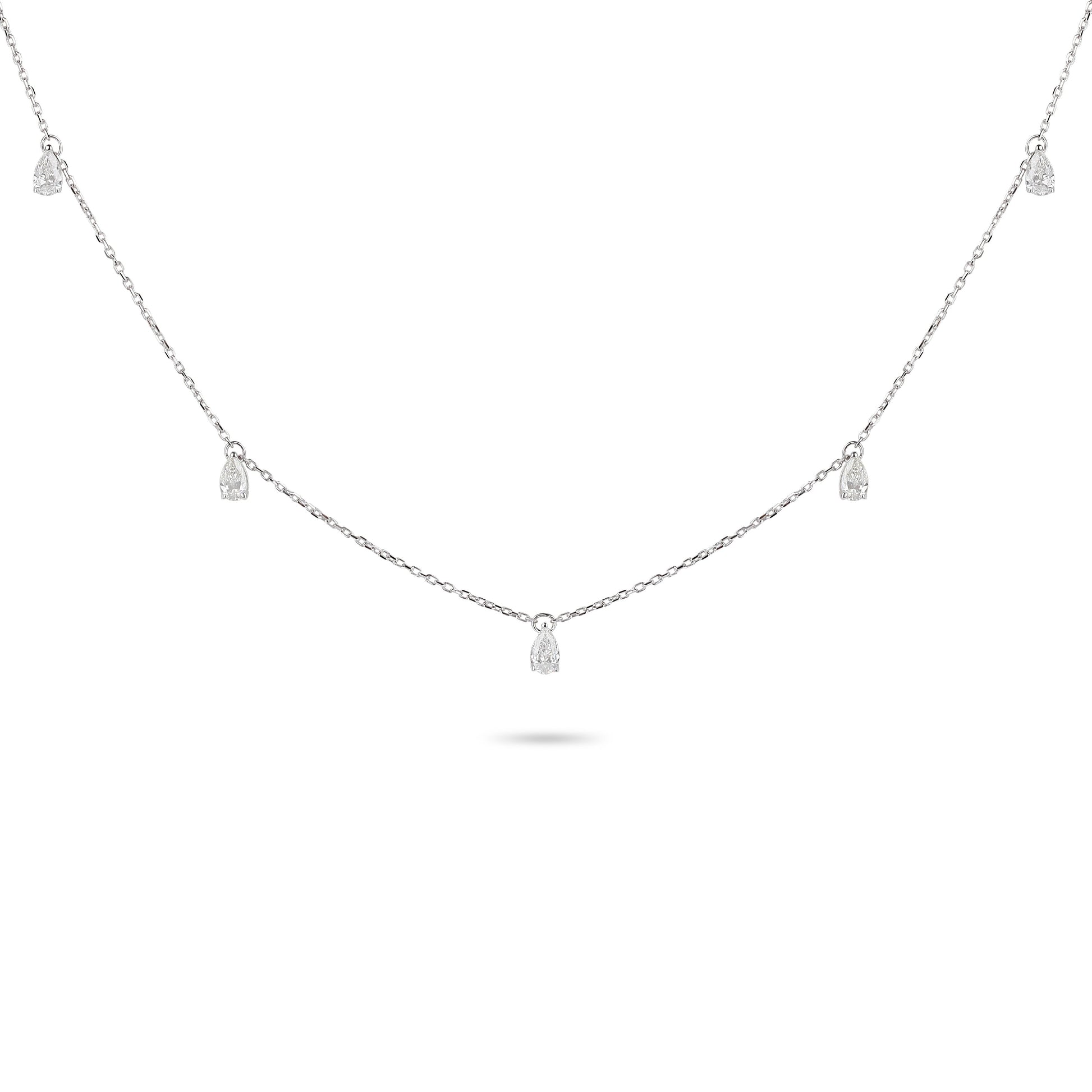 Diamond Pear Charm Necklace | Diamond Necklace | Jewellery Design